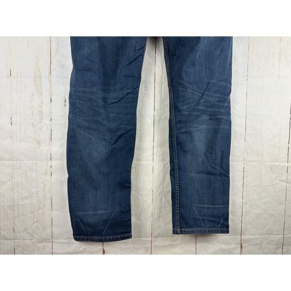 Levis 502 Jeans Mens 38x30 Blue Slim Fit Medium Wash Denim Blue Cotton Blend - Picture 2 of 9
